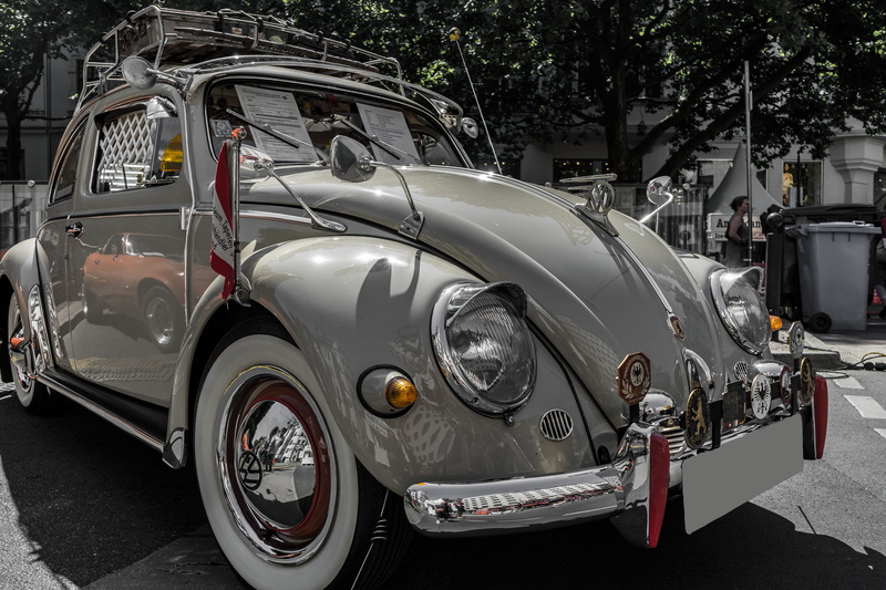 day, auto, metal, city, motor vehicle, architecture, stationary, vehicle, transportation, tree, automotive, vw beetle, classic, pkw, 5K, vintage car, volkswagen
