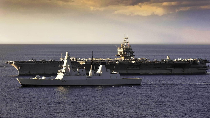 destroyer, hms daring, enterprise, boats, type, hms, military, uss, 1080P, exercises, daring, uss enteprise