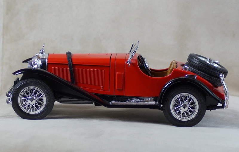 red, side view, model, sports car, mode of transportation, vintage, 1080P, motor vehicle, die-cast, mercedes, protection, day, slk, oldtimer, racecar