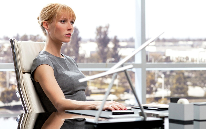 Gwyneth Paltrow, Pepper Potts, 1080P, actress, Iron Man, movies, women, blonde, bangs, dress