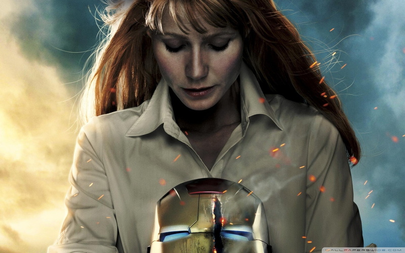 Iron man, Iron Man 3, Gwyneth Paltrow, brown hair, portrait, blond hair, beautiful woman, waist up, front view, 1080P, hair, casual clothing, Pepper Potts