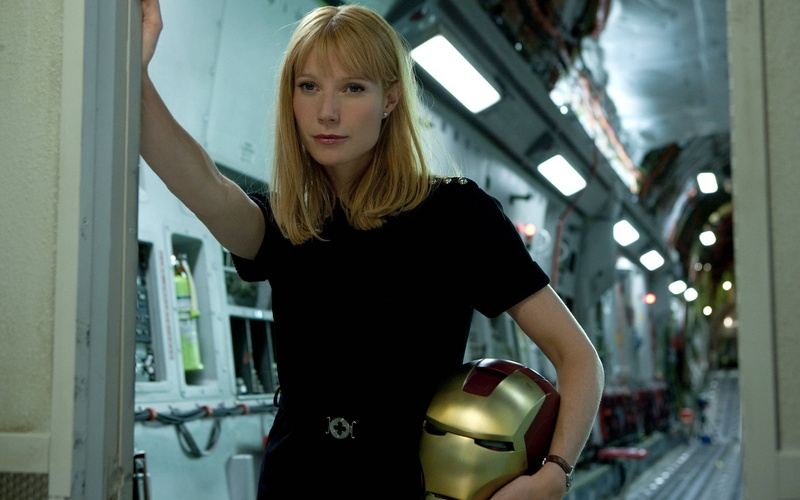 Marvel Cinematic Universe, Pepper Potts, black dress, 1080P, dress, Iron Man, blonde, Gwyneth Paltrow, women