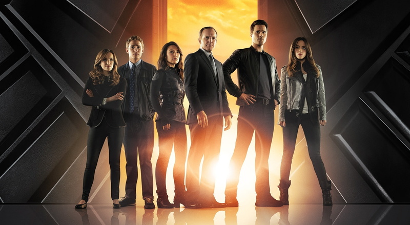 communication, jacket, Movie, 1080P, spy agency, standing, tv show, low angle view, Phil Coulson, agents, s, Jemma Simmons, actors, indoors, young women