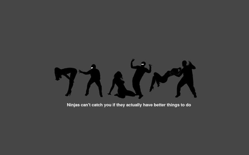 arts culture and entertainment, silhouette, western script, humor, ninjas, copy space, real people, lifestyles, background, motion, ninjas cant catch you if