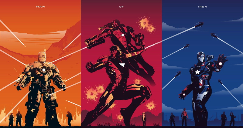trilogy, Movie, films, collage, fiction, 1080P, comic, art, characters, MARVEL, Iron Man, fan art, poster