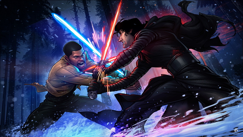 The Force Awakens, lightsaber, star wars 7, Finn, PatrickBrown, Patrick Brown, Kylo Ren, Star Wars: The Force Awakens, 5K