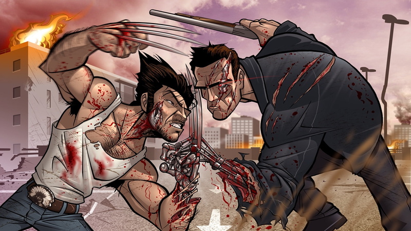 Wolverine, chaos, young men, group of people, illustration, event, adult, lifestyles, nature, young adult, costume, emotion, music, women, dancing, men