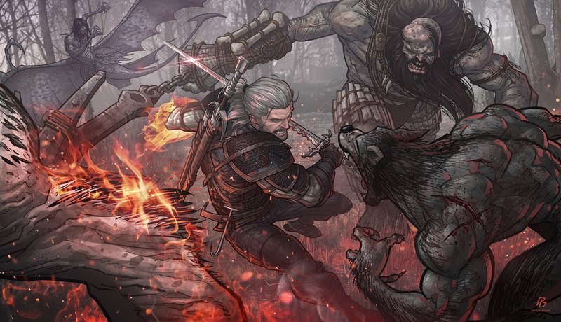 the witcher 3, geralt, geralt of rivia, the witcher 3 wild hunt, patrick brown, cd projekt red, 1080P