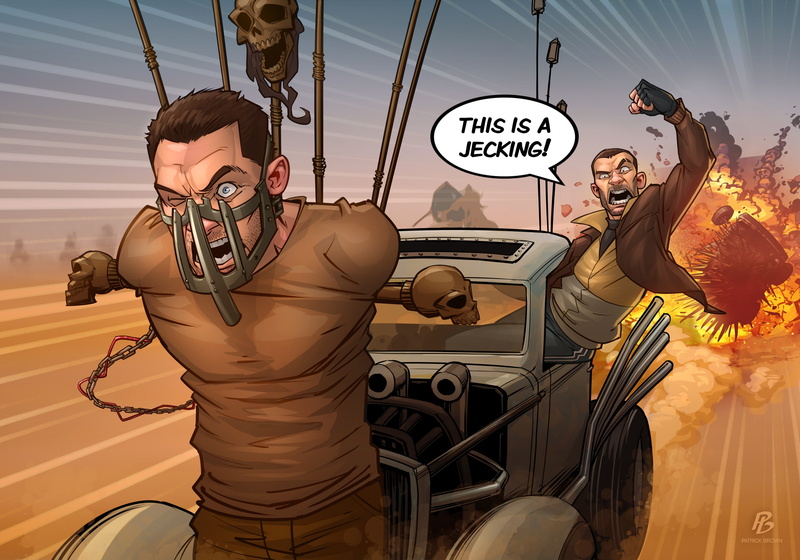 crossover, Grand Theft Auto, gta, PatrickBrown, 2K, mad max, art, auto, niko bellic, Patrick Brown