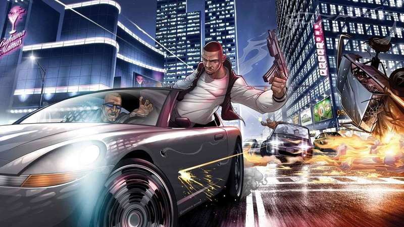 1080P, males, adult, illuminated, night, mid adult, mode of transportation, one person, architecture, mature men, Grand theft auto iv, car, Gta, building exterior