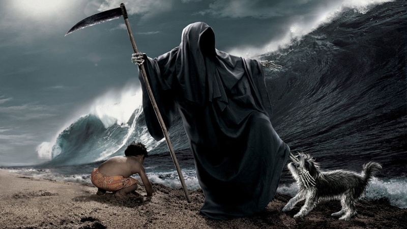 motion, people, religion, storm, 1080P, art, land, nature, leg, water, bones, child, dark, beach, clip, outdoors, men, power in nature, ripper, dog, sword