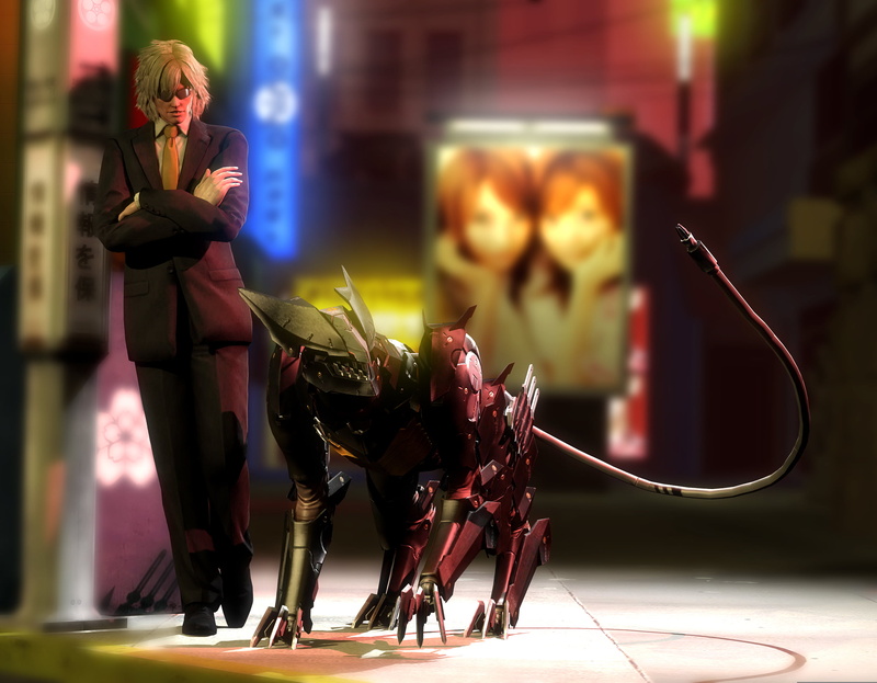 lifestyles, casual clothing, mgr, leisure activity, arts culture and entertainment, night, Raiden, representation, mammal, sitting, cyborg ninja, Blade Wolf