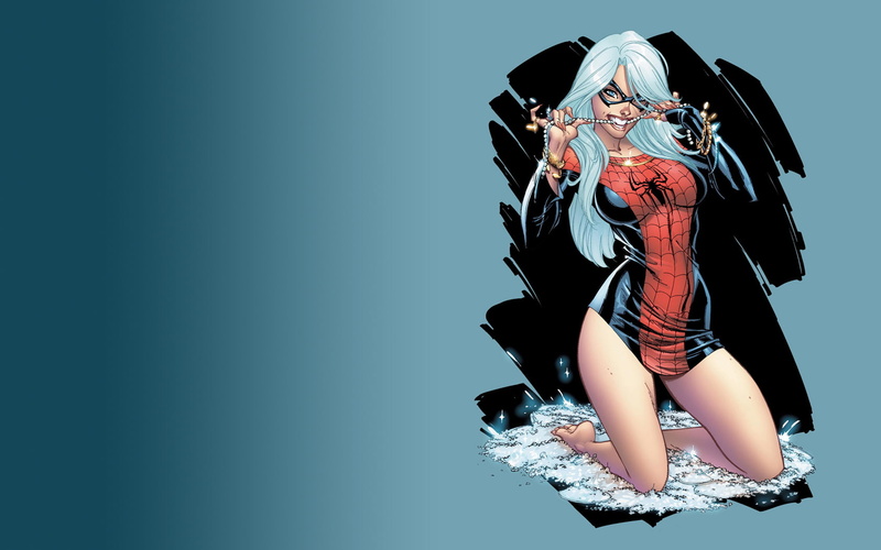 720P, hd, spider, cat, illustration, man, cartoon/comic, black, felicia, woman, hardy