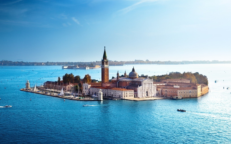 Europe, water, building, San Giorgio Maggiore, Italy, Venice, city, 2K