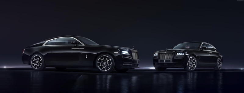 luxury cars, 8K, black, Geneva Auto Show 2016, Rolls-Royce Wraith " Black Badge"