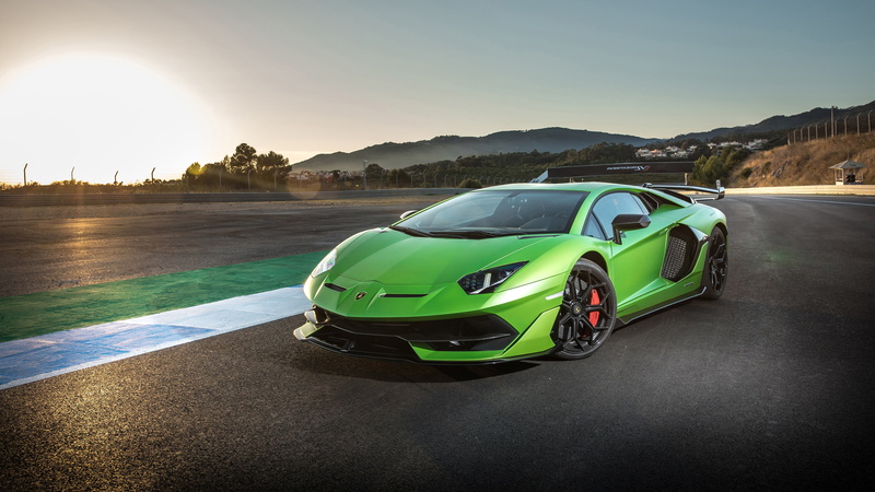 Lamborghini, supercar, SVJ, sunset, 2018, 4K, Aventador, Aventador SVJ