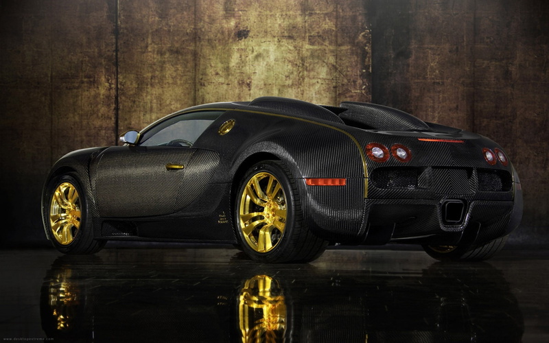 sports car, toy, land vehicle, motor vehicle, auto racing, wheel, 720P, number, wealth, car, black color, Bugatti Veyron Linea Vincero dOro, transportation