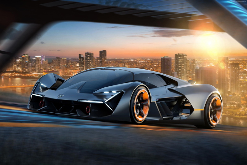 financial district, nature, building exterior, no people, illuminated, motor vehicle, supercar, Lamborghini Terzo Millennio, luxury, mode of transportation