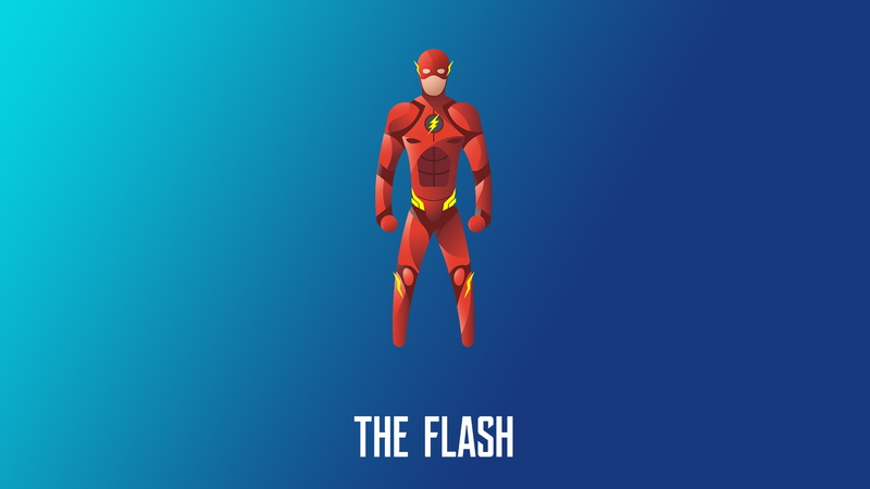 hd, digital art, minimalism, minimalist, superheroes, flash, 4K, 4k, illustration, behance
