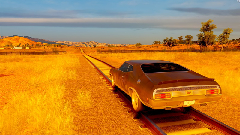 car, Xbox, outdoors, 1080P, yellow, Master Race, road trip, cloud - sky, mode of transportation, nature, PC gaming, Xbox One, sky, semi-arid, Ford Falcon