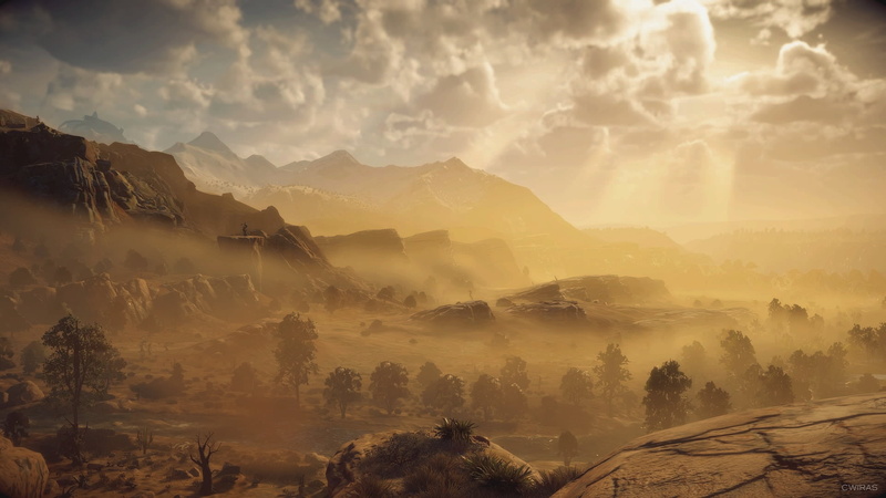 Sony, PlayStation, 1080P, landscape, screen shot, yellow, video games, Horizon: Zero Dawn, desert, video game art, PlayStation 4