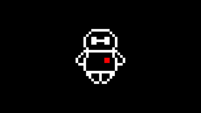 cut out, night, Baymax, pixels, Baymax (Big Hero 6), technology, lighting equipment, dark, black background, indoors, copy space, warning sign, 1080P
