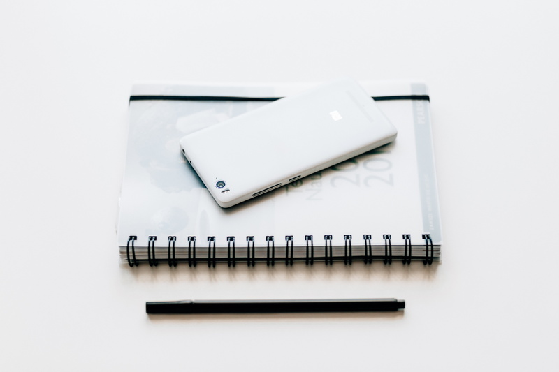 book, paper, smartphone, 5K, fountain pen, beside, office, electronic, high angle view, notebook, no people, simplicity, mobile, white color, note pad