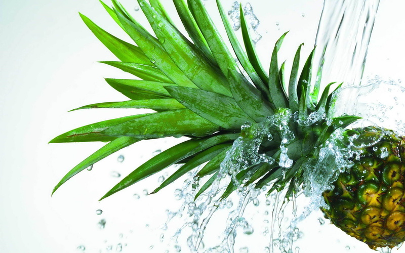 Fruits, Tropical, fruit, Water, Pineapple, 2K
