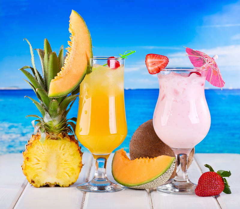 blue, vodka, drinking Straw, garnish, pina Colada, orange, fruit, clear, tropical Climate, nature, two, strawberry, tropical fruit, orange - Fruit, citrus Fruit