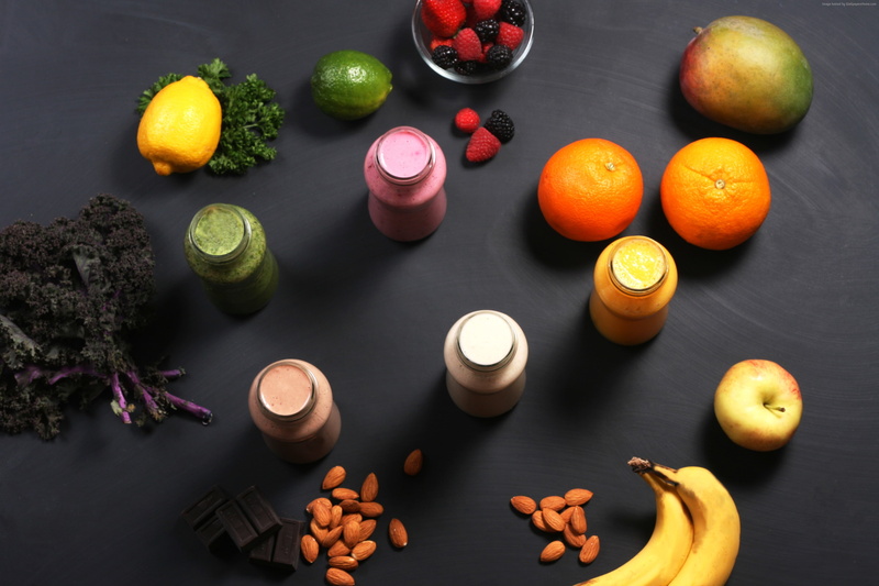 mango, lemon, fruit, banana, orange, nuts, chocolate, blackberry, 2K, lime, raspberry, apple, smoothies