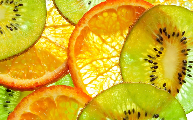 fruit, oranges, 2K, kiwi