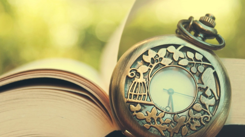 indoors, clock, round, close-up, roman, circle, time, focus on foreground, vintage, book, accuracy, instrument of time, personal accessory, 1080P, books