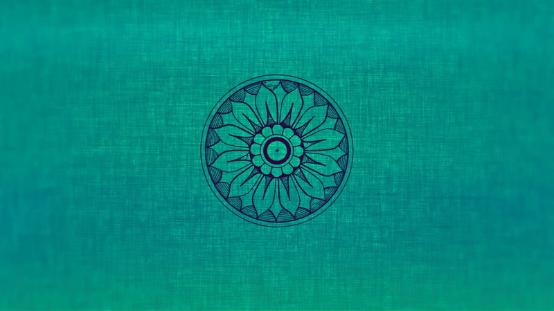 no people, white, Rosette, day, indoors, wall - building feature, architecture, illustration, floral pattern, clock, blue, turquoise colored, close-up