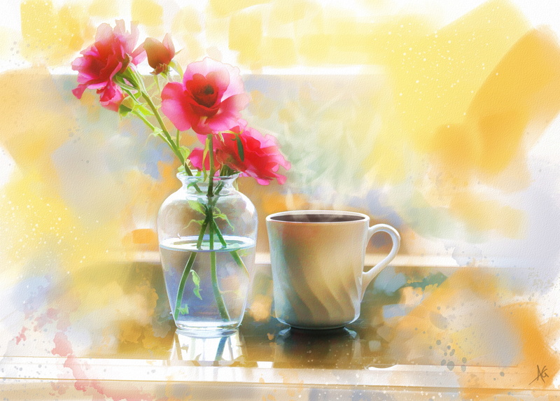 nature, vulnerability, rose - Flower, 4K, Cup, freshness, heat - Temperature, multi Colored, petal, beside, flowers, drink, backgrounds, single Flower
