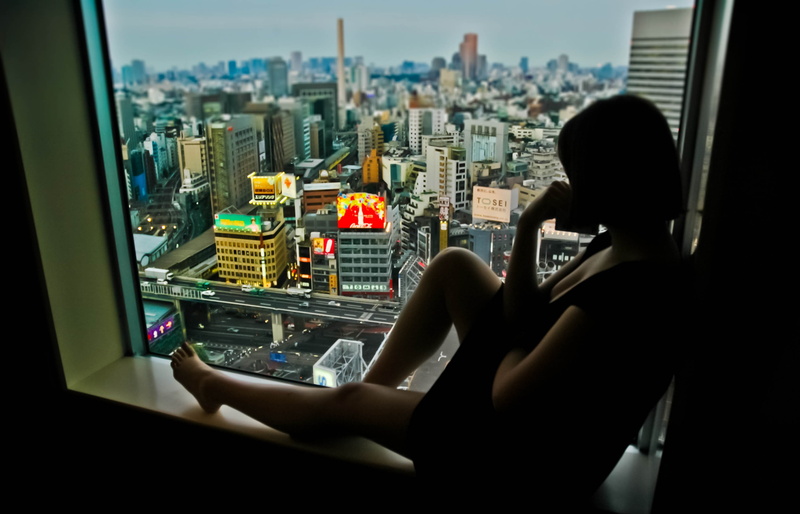 Lost in Translation, technology, transparent, business, adult, females, cityscape, building, connection, sleeveless, neck, transportation, window, vehicle interior