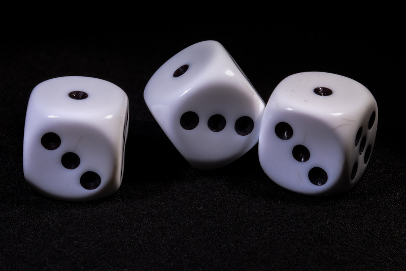 Three  three, three, Macro, 5K, risk, chance, success, Mondays, Sigma, gambling, dice, Makro, Drei, 105 mm, winning, white, luck, leisure Games