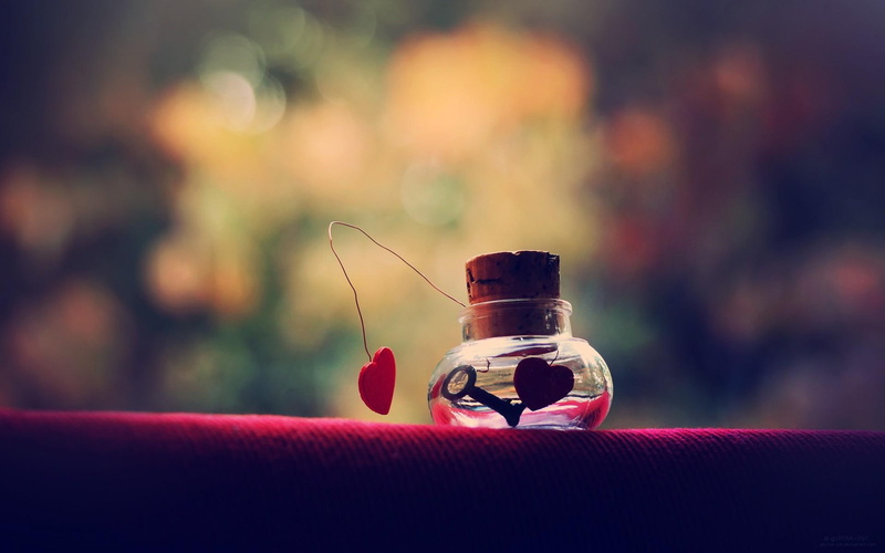 love, heart, makro, 1080P, bottle, 3d and abstract