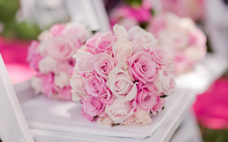 Pink, 1080P, Bridal, Bouquet, Roses