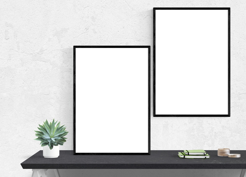 nature, no people, indoors, white color, technology, rectangle, wall, man made, absence, table, picture frame, potted plant, copy space, architecture, blank