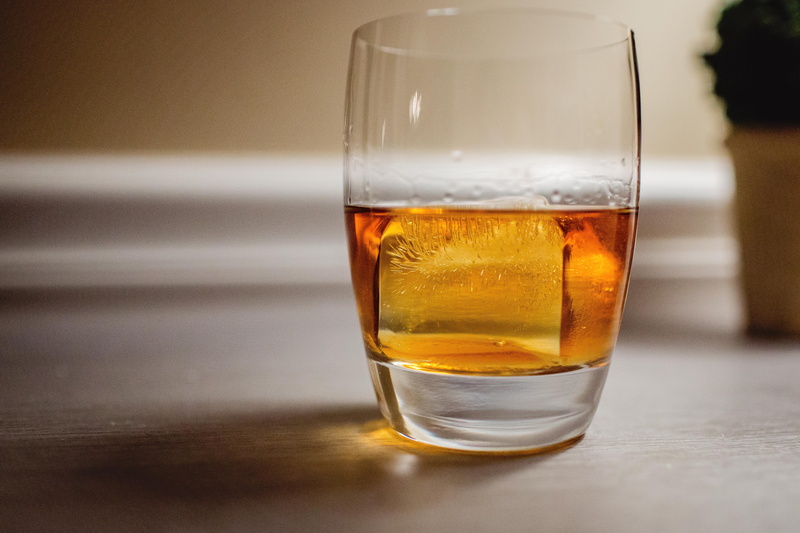 on the rocks, bourbon, no people, beer glass, beer, large ice cube, transparent, table, drinking glass, refreshment, drinking, united states, glass, whisky
