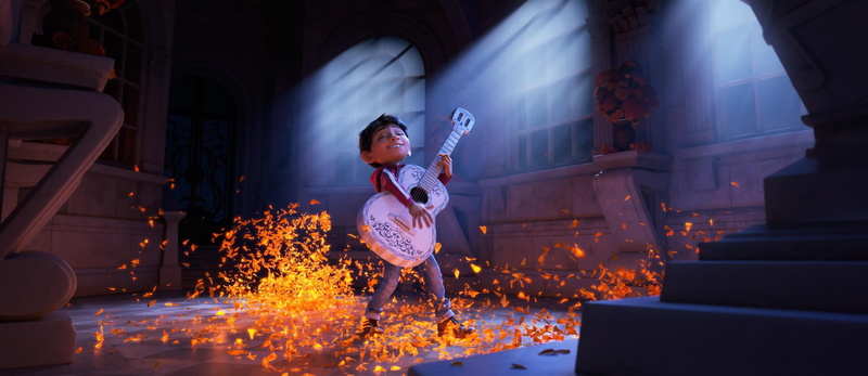 Coco, Pixar, cinema, 4K, hana, film, flower, guitar, boy, movie, animated movie, Gael García Bernal, animated film