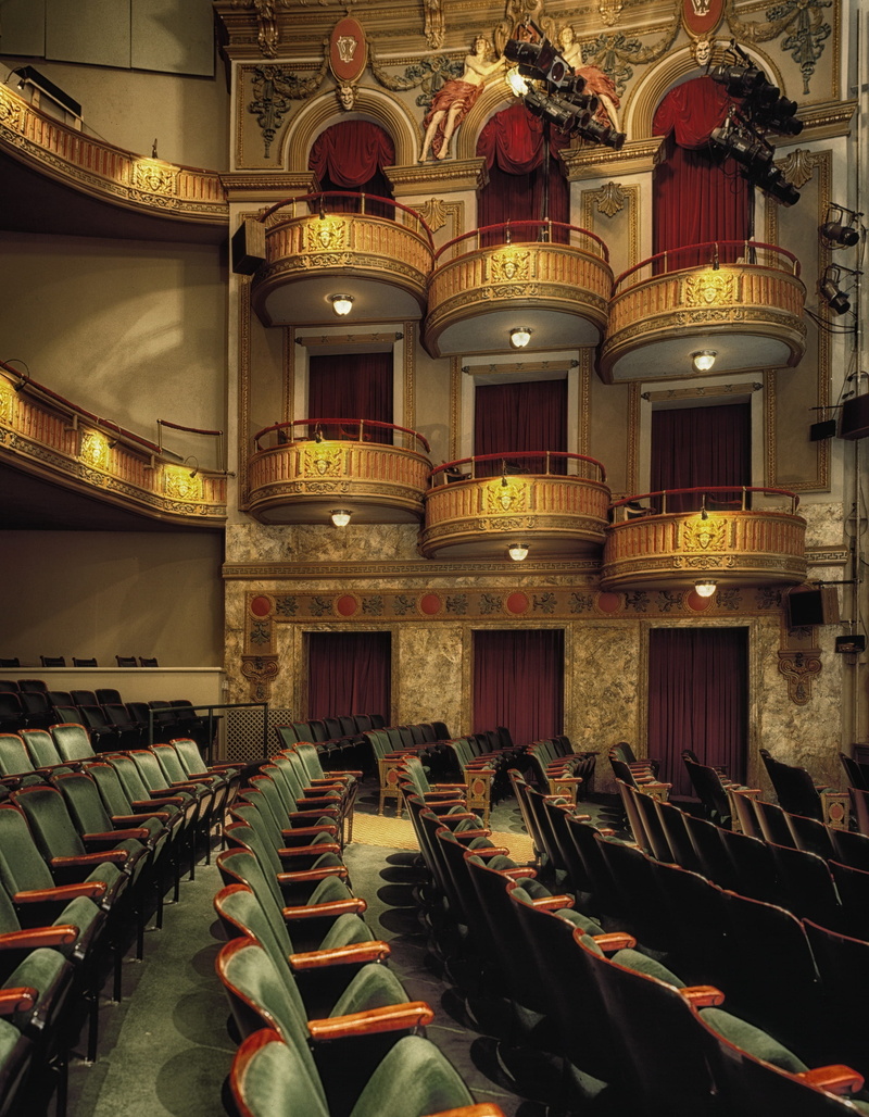 empty, theater, theatre, 2K, large group of objects, architecture, arts culture and entertainment, balconies, lights, auditorium, seat, gray, stage theater