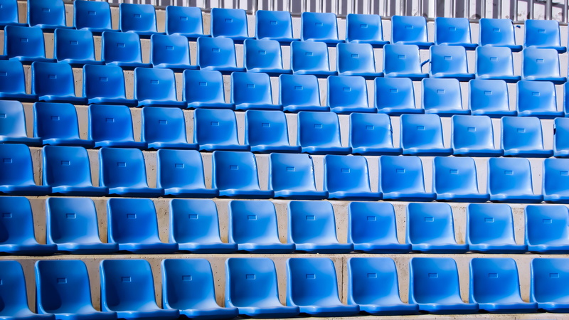 photo, chair, full frame, absence, seat, 4K, large group of objects, order, cyprus, blue, arrangement, amphitheater, side by side, no people, sport, empty