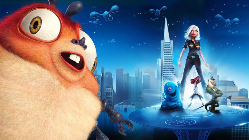 monsters, sci fi, monsters vs aliens, alien, aliens, film, animation, monster, 1080P, cartoon, movie