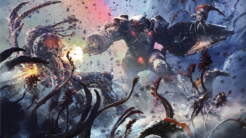 science fiction, video games, battle, Halo, Halo Wars 2, digital art, weapon, 1080P, shield, Covenant, Flood (Halo), aliens, Brute