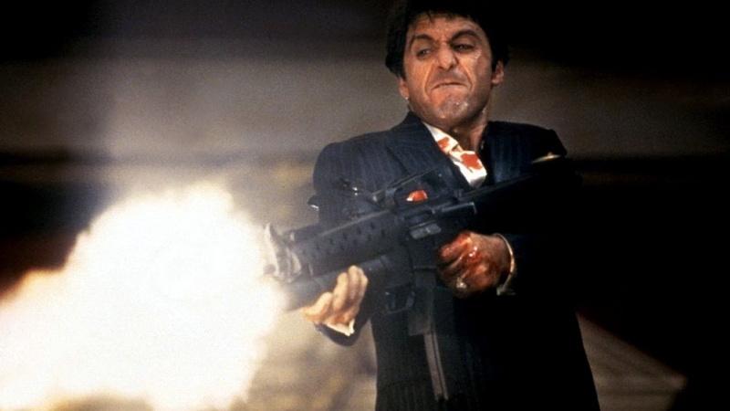 weapon, gun, 1080P, movie, film, battle, scarface, crime, blood, dark, drama