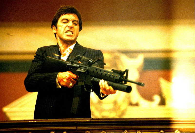 scarface, drama, gun, weapon, movie, crime, film, dark, battle, blood, 1080P