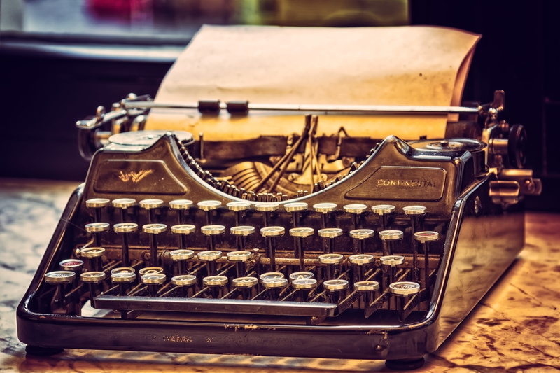 vintage, journalist, technology, alphabet, indoors, wood - material, dusty, paper, tap, still life, nostalgia, antique, letter, table, keys, typewriter