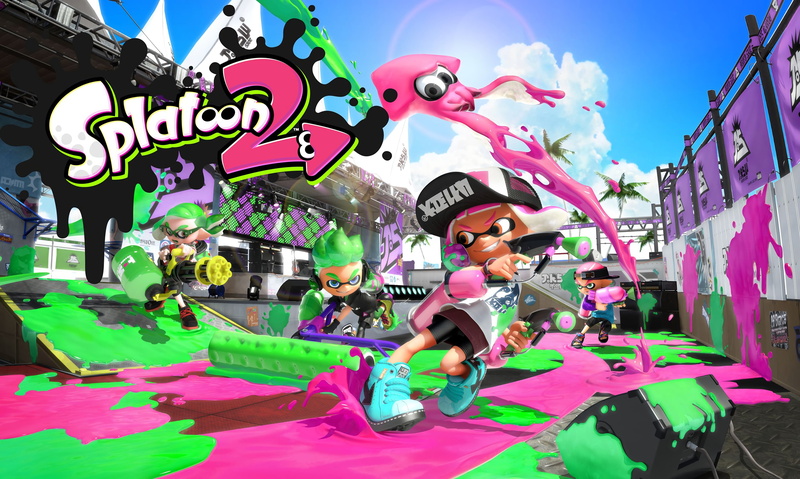 inflatable, outdoors, building exterior, sky, Splatoon, Splatoon 2, architecture, video games, built structure, real people, men, amusement park, lifestyles