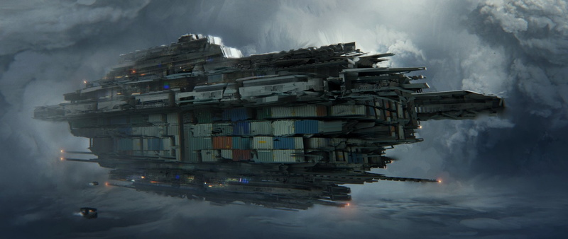 Sci Fi, Spaceship, 1080P, Container Ship